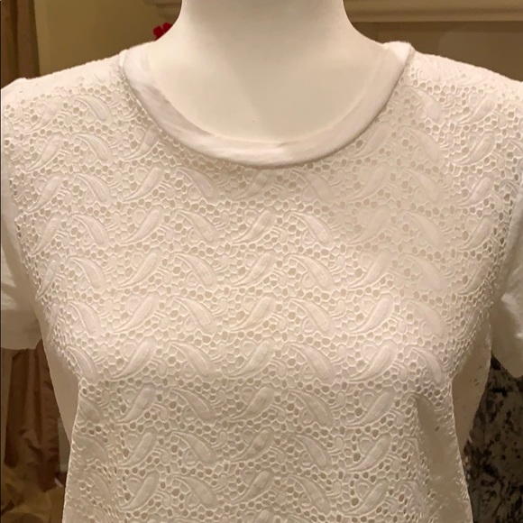 J. Crew Tops - J. Crew White Eyelet Cotton Tee Size M